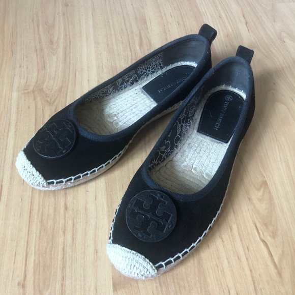 Tory Burch Shoes - Tory Burch black suede Minnie espadrille flats